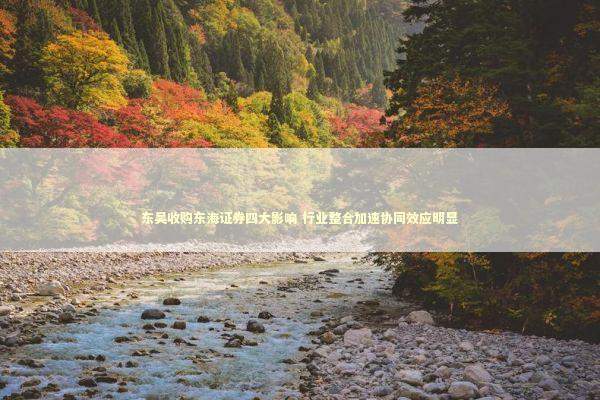 东吴收购东海证券四大影响 行业整合加速协同效应明显 新闻