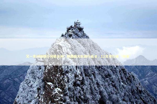 又一家村镇银行将被合并！陕西最大农商行出手，12年老行被“收编”