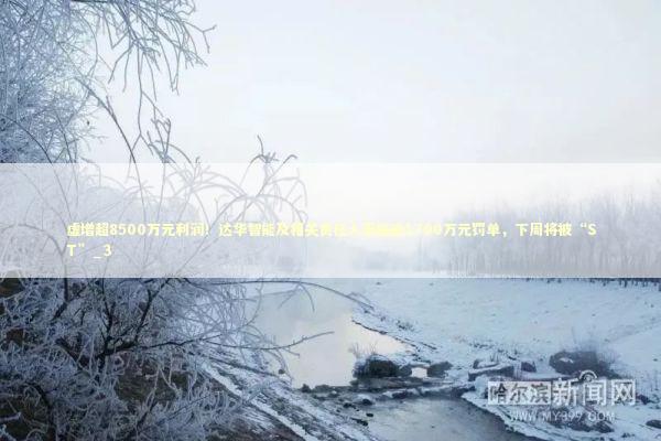 虚增超8500万元利润！达华智能及相关责任人面临逾1700万元罚单，下周将被“ST”_3